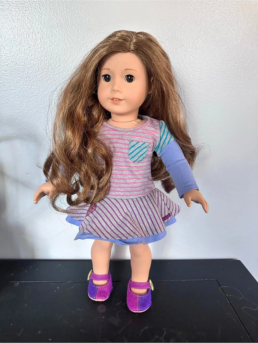 American Girl Truly Me Doll 81 Brown Eyes Wavy Caramel Hair Pierced Ears 18"